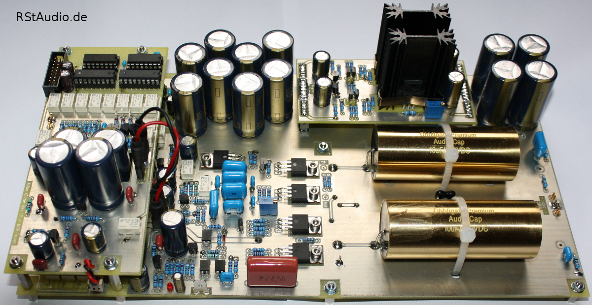 XOno Board mit aufgesteckten MC2 Input & Spannungsregler Boards